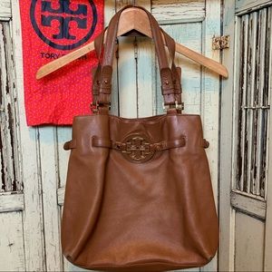 Authentic Tory Burch Amanda Tote. Color: Luggage.